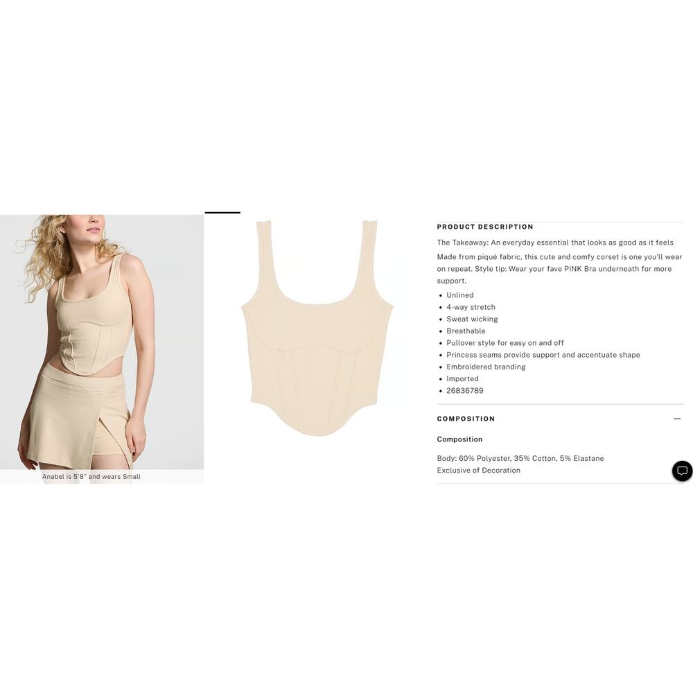 Victoria’s Secret Beige Piqué Skort Set NWT Tenniscore Pickleball Soft Girl